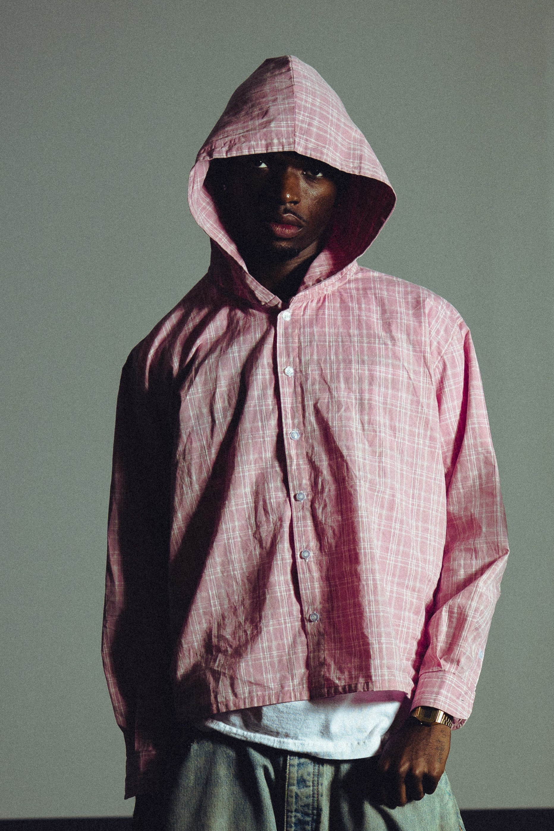 Mama Jo flannel hoodie (pink)