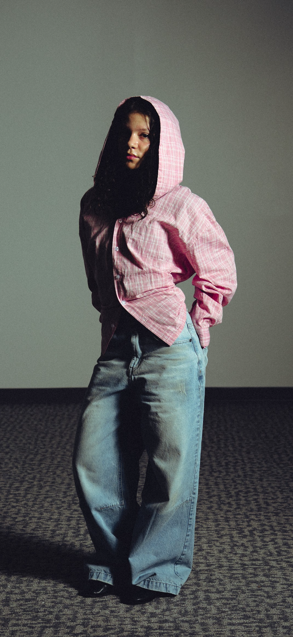 Mama Jo flannel hoodie (pink)