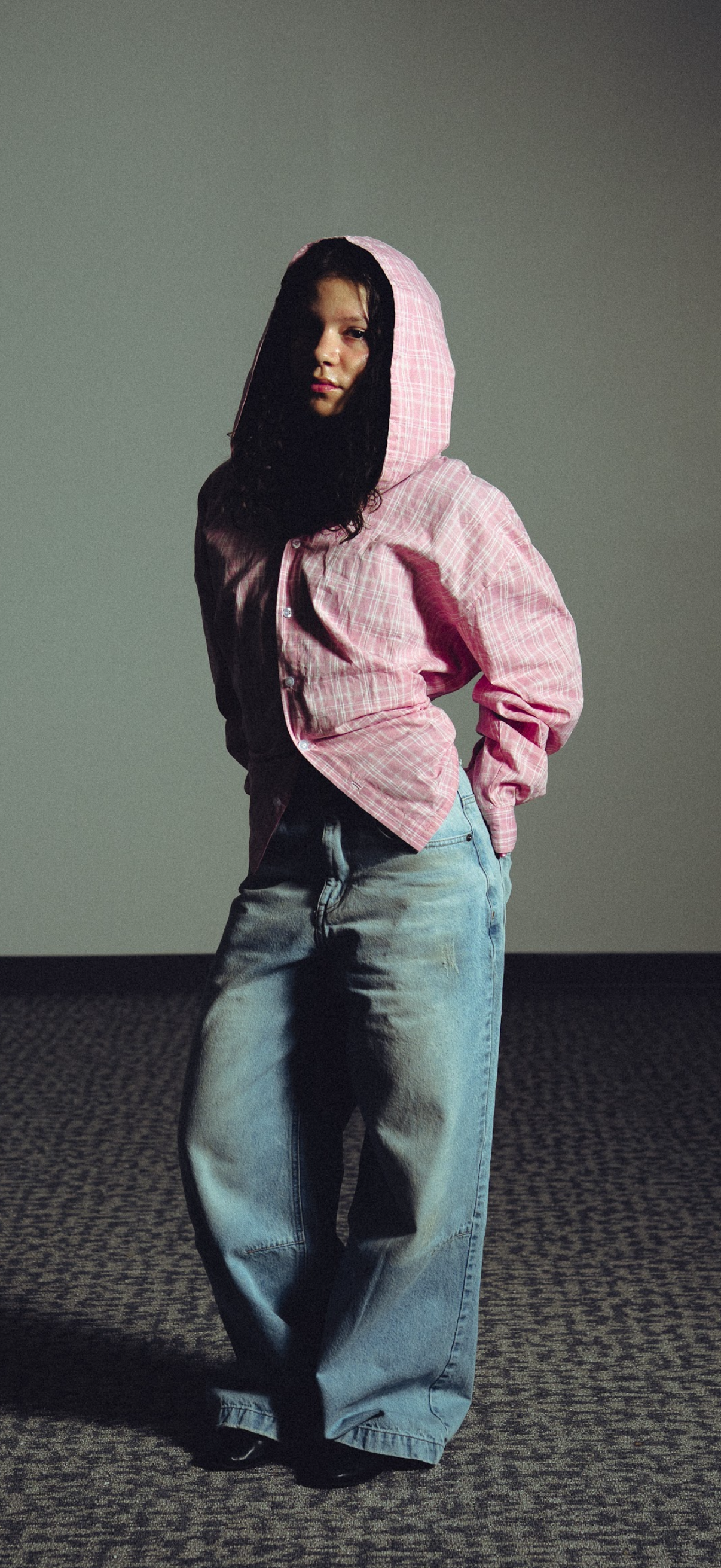 Mama Jo flannel hoodie (pink)